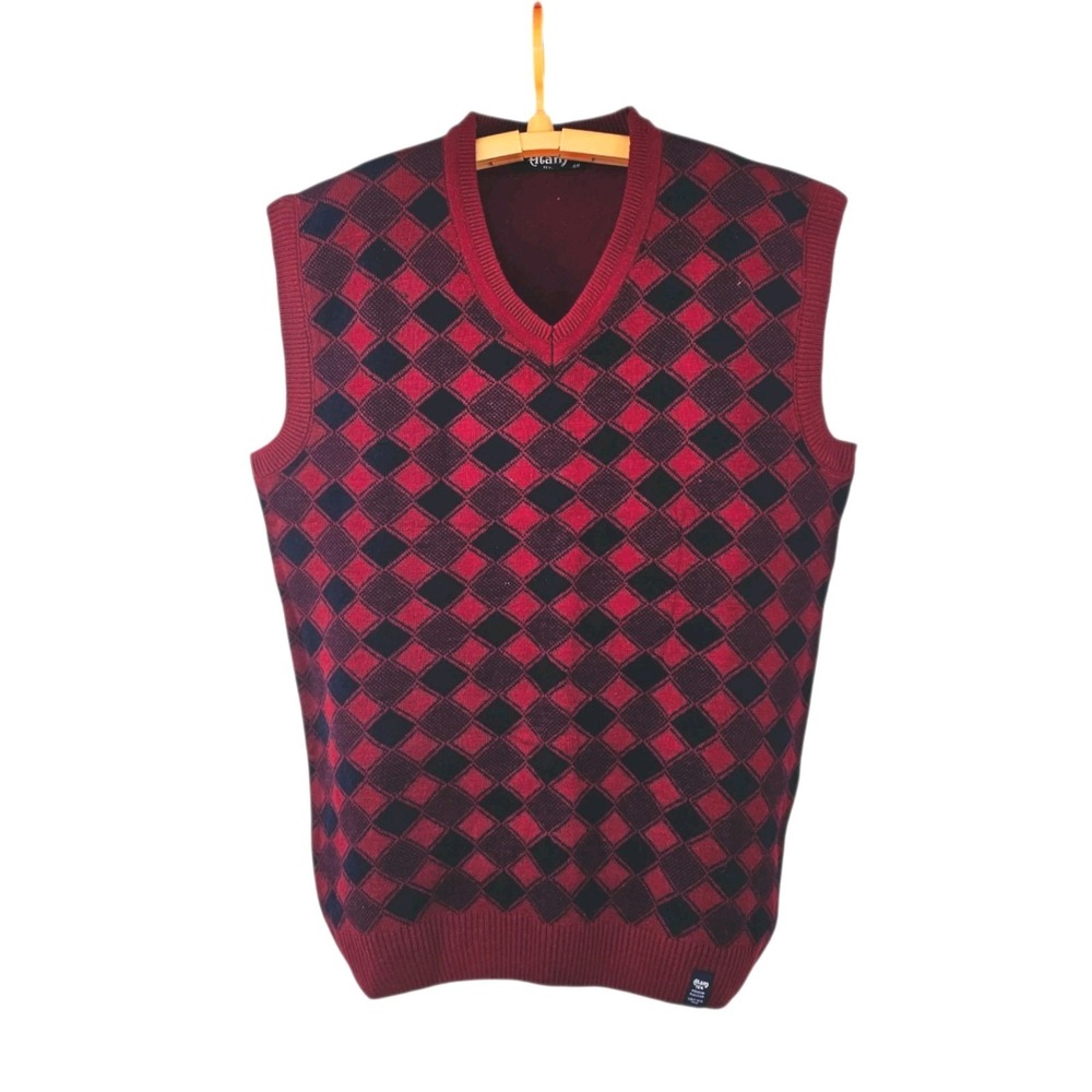 VTG Atam Tex Scottish Blended Wool Argyle Sweater Vest Size 40- Y2K‎ 90s